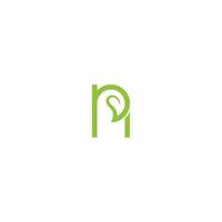 Letter N Leaf logo design lowercase vector