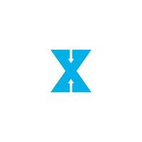 Initials letters X and Arrow logo design vector
