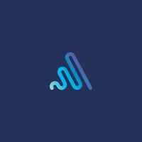 Letter A Audio Wave logo design vector