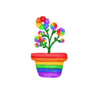 regnbåge blomma pott , stolthet månad illustration png