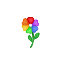 Rainbow Flower, Pride Month Illustration png