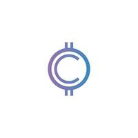Letter C Coin Token logo vector