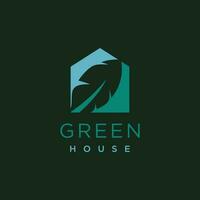 Green house logo design element vector with unique shape