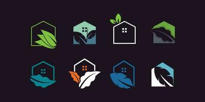 Set of house logo design element vector with unique shape