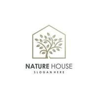 naturaleza logo diseño con moderno y único estilo vector