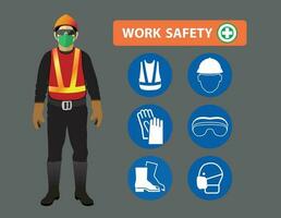 safety equipment, construction concept, Vector illustration