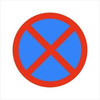 Vehicles in advised zone cannot stop, stand, or park, Parking Restriction Road Traffic Sign Isolated Vector