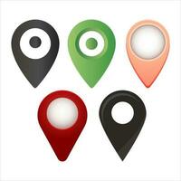 Location Pin 3D Realistic Colorful Location Map Pin Pointer Symbol GPS Navigator Pin Checking Point Flat Vector