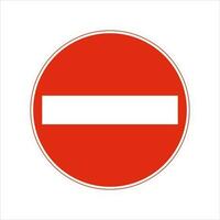 No entry is Permitted, usually due to approaching one-way traffic, Road Traffic Sign Isolated Vector