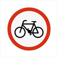 No Cycling No Bicycle Road Traffic Sign Isolated Vector. No entry to bicycles. vector