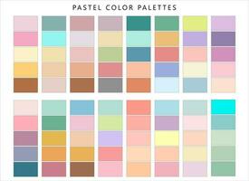 Pastel Color Schemes for Designing. Color Swatches Flat Vector