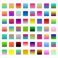 Bright vibrant set of gradients background Color Swatches Flat Vector