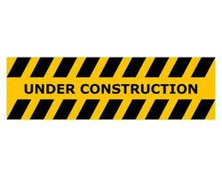 Under Construction Warning Road Barrier Isolated Vector