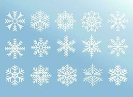 Collection of Snowflakes Flat Vector
