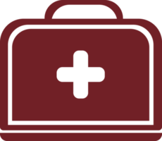 médico y cuidado de la salud iconos, símbolo médico dispositivo en hospital. rojo íconos plano estilo png