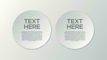 Simple circle lebel vector white paper with shadows isolated on gray background