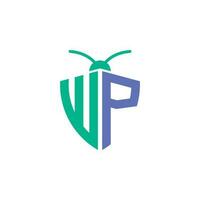 letras wp parásito controlar logo vector