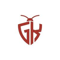 Letters GK Pest Control Logo vector