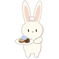 Bunny chef with macaron png