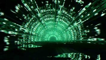 verde futuristico raggiante tunnel ciclo continuo sfondo professionista video