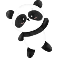 schattig panda, panda, waterverf panda, panda illustratie png