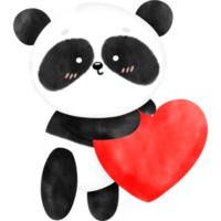 söt panda, panda, vattenfärg panda, panda illustration png