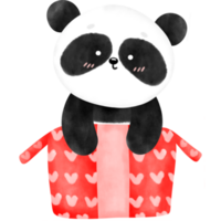 schattig panda, panda, waterverf panda, panda illustratie png