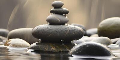 Stack of rock zen stone with background photo