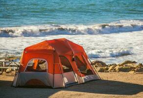 Tent Camping on the Ocean Coast photo