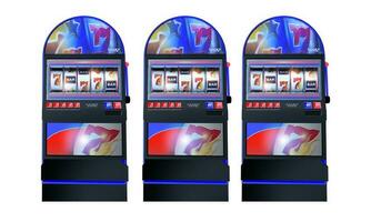 Row of Classic Slot Machines Object photo