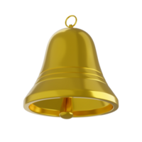 cascabeleo oro campana 3d icono objeto para fiesta feliz nuevo año y celebrar png