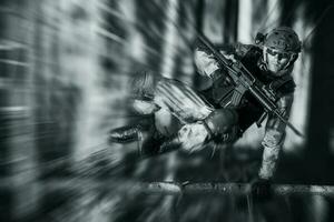 Army Soldier in Action photo