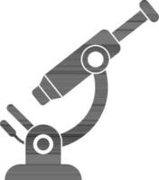 Illustration of microscope icon in black and white style. vector