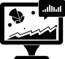 black and white style of monitor screen icon. vector