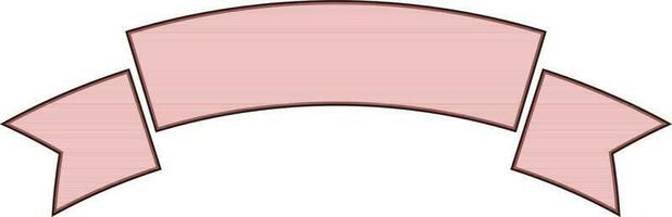 Blank ribbon banner in pink color. vector
