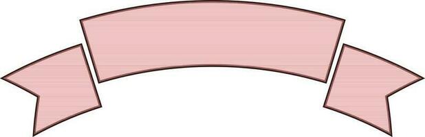 Blank ribbon banner in pink color. vector