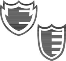 Shields in black and white color. vector