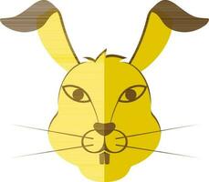 Rabbit head icon for chinese zodiac in half shadow. vector