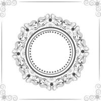 Circle frame with floral design. vector