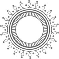 Artistic frame in circle shape. vector