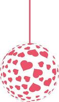 Hearts decorated hanging bauble. vector