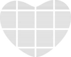 Flat style heart in gray color. vector