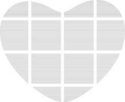 Flat style heart in gray color. vector