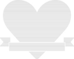 Flat style heart with ribbon banner. vector