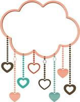 Hanging heart on a cloud. vector