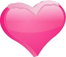 3D heart in pink color. vector