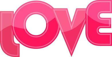 Creative Pink Text Love. vector