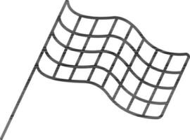 Flat line art illustration of Racing Flag. vector