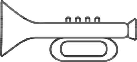 plano ilustración de un trompeta. vector