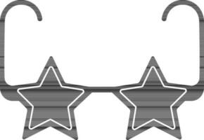 black and white sunglass in stars shape. vector